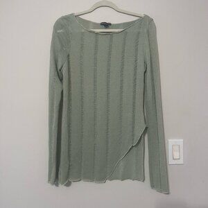 NWOT Pretty Little Thing Sheer Long Sleeve Top in Light Green